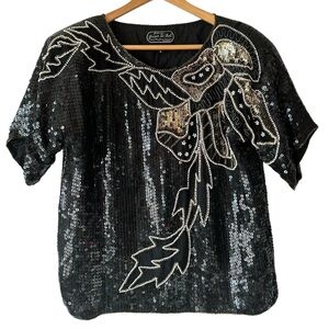 Vintage JOSEPH LE BON 100% Silk Formal Top